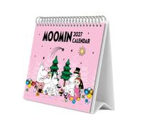 Grupo Erik Moomin Calendrier de Bureau 2027 - Calendrier de Table | Planificateur Mensuel, 12 Illustrations, 2 Formats, Boîte de Protection, En 6 Langues, Moomin merchandising officiel