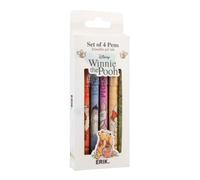 Grupo Erik | Pack 4 Stylos Effaçables Wiinie L'Ourson | Fourniture Scolaire | Stylos Gel, Encre noir, rouge, bleu et vert, Cadeau Enfant, Papeterie Kawaii