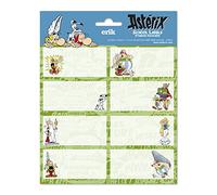 Grupo Erik - Pack de 16 Étiquettes Autocollantes 8 x 4 cm, Astérix et Obélix, Scolaires et de Noël pour Cahiers et Pochettes ELE0288