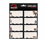 Grupo Erik - Pack de 16 Étiquettes Autocollantes 8 x 4 cm Jurassic Park pour Cahiers, Pochettes et Décorations de Noël