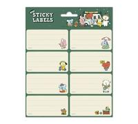Grupo Erik - Pack de 16 Étiquettes Autocollantes BT21 (8 x 4 cm) pour Cahiers, Pochettes et Noël