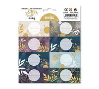 Grupo Erik - Pack de 16 Étiquettes Autocollantes Glitter 8 x 4 cm | Scolaires, de Noël, pour Cahiers et Pochettes