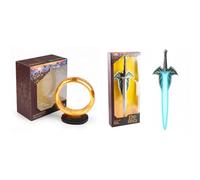 Grupo Erik - Pack de 2 Lampes Seigneur des Anneaux : Anneau de Sauron et Dard | Lampe Décorative Figurine, Dard Épée, Cadeau Geek, Lampe Figurine