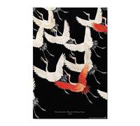 Grupo Erik - Poster Kimono Avec Une Nuée De Grues - Deco Maison, Decoration Murale, Affiche Décorative
