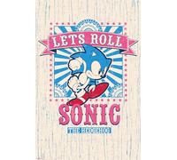 Grupo Erik - Poster Sonic Let´S Roll - Deco Maison | 61x91,5 cm - Grand Format - Decoration Murale, Affiche Décorative