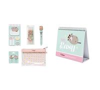 Grupo Erik - Set de Papeterie Pusheen Foodie Collection | Inclut : 1 Stylo 10 Couleurs, 5 Blocs de Notes Adhésives, 4 Surligneurs& Calendrier de Bureau 2022 Pusheen Foodie Collection - 12 Mois