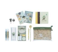 Grupo Erik - Set de Papeterie Star Wars, Grogu | Inclut : 1 Stylo Bille, 1 Crayon de Papier, 4 Surligneurs, 2 Trombones, 3 Carnets A6, des Stickers | Papeterie Kawaii, Vert