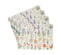 Grupo Erik - Set de Table Botanical Wild Flowers 28 x 20 cm, Lot de 4 Plateaux en Mélanimé et Liège, Résistants à la Chaleur
