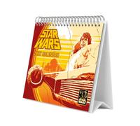 Grupo Erik Star Wars 50e Anniversaire Calendrier de Bureau 2027 | Calendrier de Table, 19,5x16,5cm, Planificateur Mensuel, 12 Illustrations, 2 Formats, Boîte de Protection, En 6 Langues