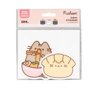 Grupo Erik - Stickers Kawaii Chat Pusheen Sushi Roll - Pack de 2 Autocollants en Vynile | Fourniture Scolaire Kawaii, Stickers Enfant