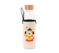 Grupo Erik - Bouteille en Verre BT21 Chimmy - Capacité 50 vec Bouchon en Bambou et Protection, Inclut un Étui en Néoprène avec Dragonne, Gourde en verre