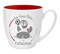 GRUSS & CO 45516 Tasse Anti-stress pour les fans de football, 45 cl, faite à base de porcelaine New Bone China, idéale comme cadeau, rouge, 9,5 cm