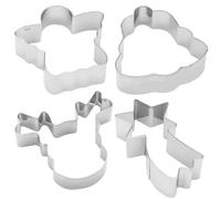 GRUSS & CO 51132 Lot d'emporte-pièces motif biscuits | Coffret cadeau avec 4 emporte-pièces, ange, étoile, renne, cloche | Moules à pâtisserie