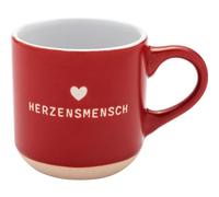 GRUSS & CO 73935 Tasse à expresso avec gravure Herzensmensch | Tasse en grès 10 vec bande cadeau | Cadeau pour amis, anniversaire | 73935