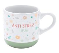 GRUSS & CO 73940 Tasse à expresso avec motif « Anti-stress » - Mini tasse en grès - 10 vec bande cadeau - Cadeau pour amis, anniversaire