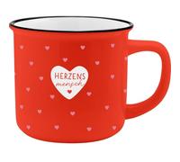 GRUSS & CO 74181 - Tasse XL - Motif cœur - Tasse préférée en porcelaine - Avec inscription en allemand - 55 vec bande cadeau - Cadeau de Saint-Valentin