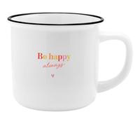 GRUSS & CO 74184 - Tasse XL - Motif Be happy - Tasse préférée en porcelaine - Avec inscription en allemand - 55 vec banderole cadeau - Cadeau pour collègue, sœur