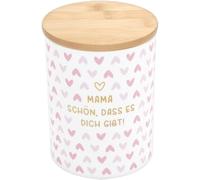 GRUSS & CO 74656 Boîte de conservation Maman schön | Porcelaine, hauteur 14,4 cm, couvercle en bois | Cadeau pour maman, fête des mères, anniversaire | 74656