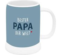 GRUSS & CO Chope à bière « Bester Papa der Welt » - En grès - 60 cl - Imprimé en couleur avec inscription en allemand - Cadeau amusant pour les hommes - 74563