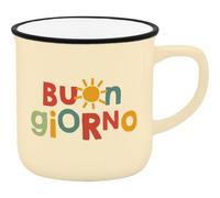 GRUSS & CO Tasse à expresso - Motif Buon Giorno - Mini tasse en porcelaine - 10 vec bande cadeau - Cadeau pour amis, anniversaire - 74744