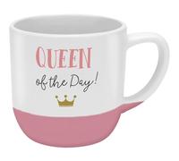 GRUSS & CO Tasse avec motif Queen | Grès, 40 cl, rose, tasse à café | Cadeau pour petite amie, sœur, naturellement belle | 74639