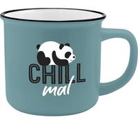 GRUSS & CO Tasse motif « Chill mal » | New Bone China Porcelaine Aspect émaillé 35 cl | Cadeau amusant | 47516