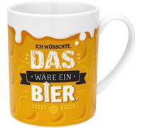 GRUSS & CO Tasse XL motif bière | Tasse amusante en porcelaine, grande tasse 60 cl, jaune | Cadeau pour homme, cadeau de fête | 48813