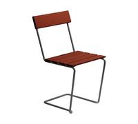 Grythyttan Stålmöbler Chaise 1 Chêne laqué rouge foncé-châssis galvanisé à chaud