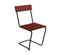 Grythyttan Stålmöbler Chaise 1 Structure en chêne laqué rouge foncé et acier noir