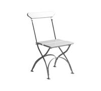 Grythyttan Stålmöbler Chaise Brasserie Chêne laqué blanc-galvanisation à chaud