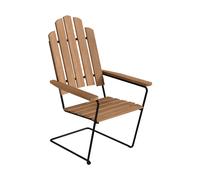 Grythyttan Stålmöbler Chaise longue A3 Teck et acier noir