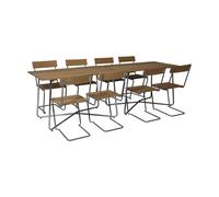 Grythyttan Stålmöbler Ensemble de salle à manger Grythyttan 2 chaises B25A + 8 chaises 1 chêne huilé