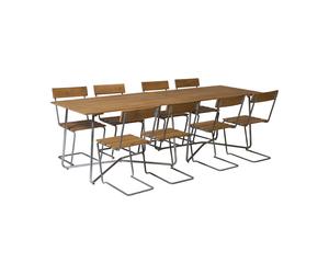 Grythyttan Stålmöbler Ensemble de salle à manger Grythyttan 2 chaises B25A + 8 chaises 1 teck