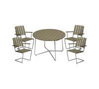 Grythyttan Stålmöbler Ensemble de salle à manger Grythyttan 9A 100 + 4 chaises A2 vert clair