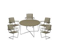 Grythyttan Stålmöbler Ensemble de salle à manger Grythyttan 9A 120 + 5 chaises A2 vert clair