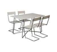 Grythyttan Stålmöbler Ensemble de salle à manger Grythyttan B25A + 4 chaises 1 chêne laqué blanc