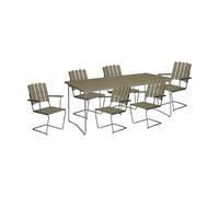 Grythyttan Stålmöbler Ensemble de salle à manger Grythyttan B31 170 + 6 chaises A2 vert clair