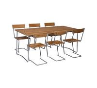 Grythyttan Stålmöbler Ensemble de salle à manger Grythyttan B31 + 6 chaises 1 teck