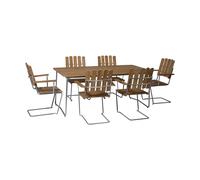 Grythyttan Stålmöbler Ensemble Salle à Manger Grythyttan teck B31 170 cm + 6 A2