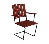 Grythyttan Stålmöbler Fauteuil A2 Structure en chêne laqué rouge foncé et acier noir