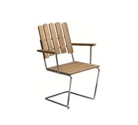 Grythyttan Stålmöbler Fauteuil A2 Teck-structure en acier avec galvanisation à chaud