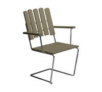 Grythyttan Stålmöbler Fauteuil A2 Vert clair chêne-stand galvanisé à chaud