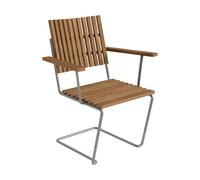 Grythyttan Stålmöbler Fauteuil Bovik Structure en teck et acier galvanisé