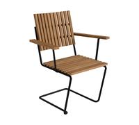 Grythyttan Stålmöbler Fauteuil Bovik Structure en teck et acier galvanisé