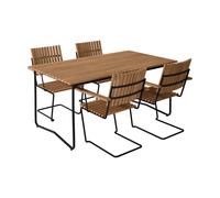 Grythyttan Stålmöbler Table Bovik + 4 chaises teck-black