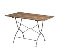 Grythyttan Stålmöbler Table Brasserie Teck-structure en acier avec galvanisation à chaud