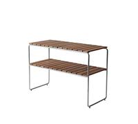 Grythyttan Stålmöbler Table d'appoint Grythyttan Teck-structure en acier avec galvanisation à chaud