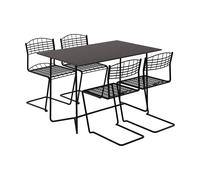 Grythyttan Stålmöbler Table High tech 110 cm + 4 chaises High tech black