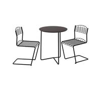 Grythyttan Stålmöbler Table High tech Ø60 cm + 2 chaises High tech black