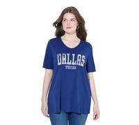 gs1 data protected company 4069787000005 T- Shirt mit Platziertem Druck, A-Line, Bleu foncé, 54-56 Femmes